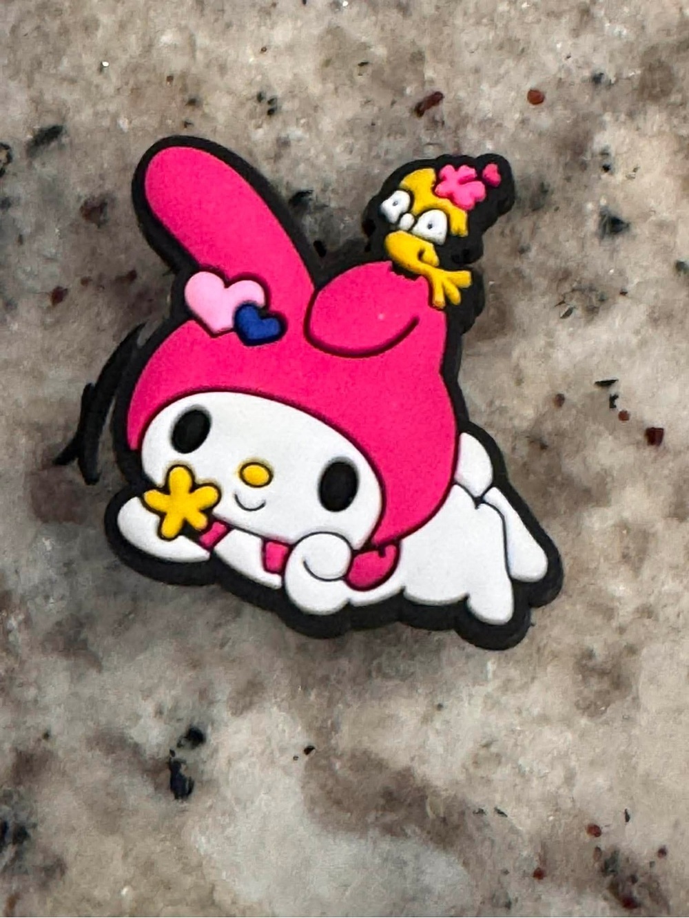 CROCS Pink My Melody Character Jibbitz with Yellow Chick